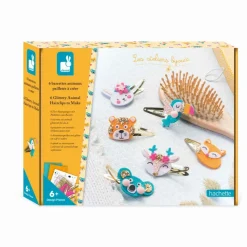 Janod 6 Barrettes Animaux Pailletés à Créer* Collection "Les Ateliers Bijoux" & Les Perles