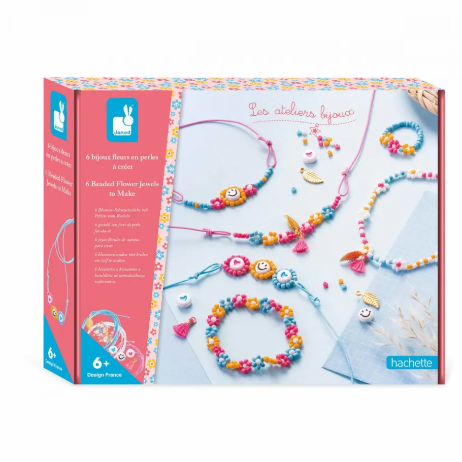 Janod 6 Bijoux Fleurs en Perles à Créer* Collection "Les Ateliers Bijoux" & Les Perles