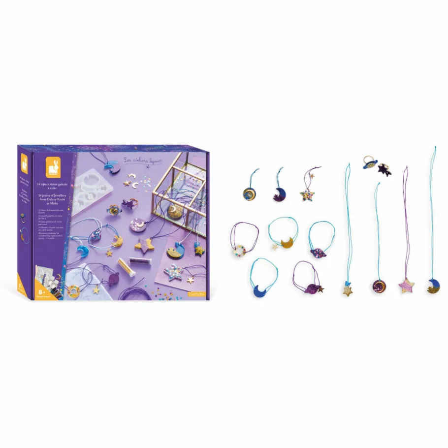 Janod 14 Bijoux Résine Galaxy à Créer* Collection "Les Ateliers Bijoux" & Les Perles