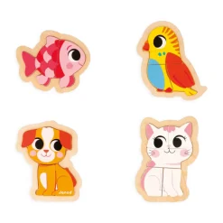 Janod 4 puzzles Evolutifs Animaux de Compagnie* Puzzles En Bois Premier Âge|Puzzles En Bois Premier Âge