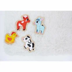 Janod 4 Puzzles Evolutifs Ferme* Tracteurs & Animaux De La Ferme|Puzzles En Bois Premier Âge