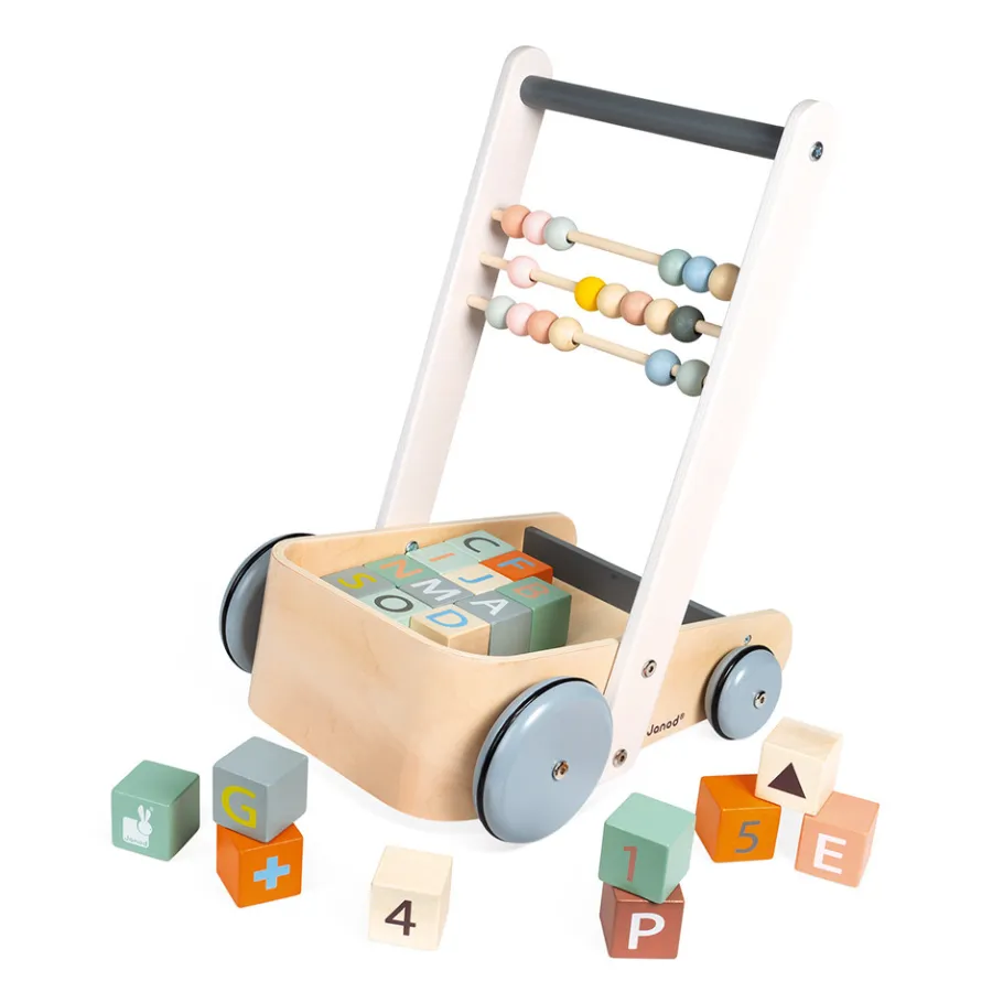 Janod ABC Buggy Sweet Cocoon (bois)* Cubes & Pyramides|Jouets À Bascule, Porteurs & Chariots