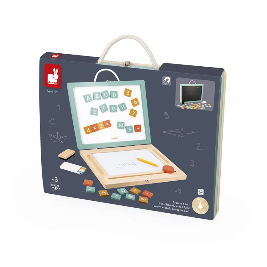 Janod Ardoise 4 en 1* Tableaux, Ardoises & Magnets|Jeux Éducatifs Maternelle