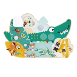 Janod Busy-board Crocodile en bois Tropik* Bouliers, Loopings & Panneaux D'Activités|Manipulation & Encastrement