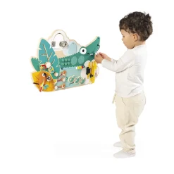 Janod Busy-board Crocodile en bois Tropik* Bouliers, Loopings & Panneaux D'Activités|Manipulation & Encastrement
