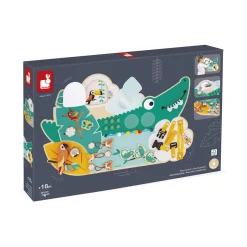 Janod Busy-board Crocodile en bois Tropik* Bouliers, Loopings & Panneaux D'Activités|Manipulation & Encastrement