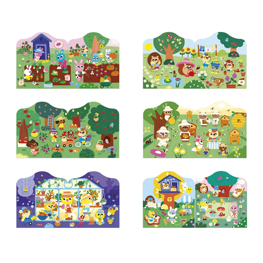 Janod Cahier de Stickers et Décors Le Jardin* Mosaïques & Gommettes