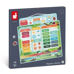 Janod Calendrier Magnétique - Anglais* Jeux Éducatifs Primaire|Jeux Éducatifs Maternelle