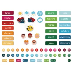 Janod Calendrier Magnétique - Espagnol* Jeux Éducatifs Primaire|Jeux Éducatifs Maternelle
