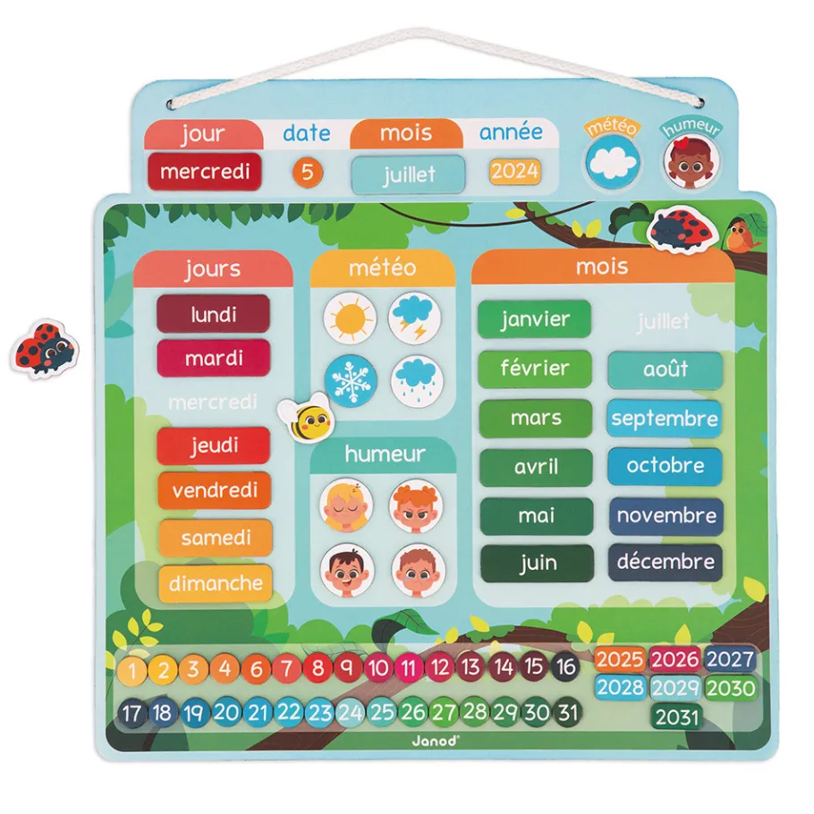Janod Calendrier Magnétique - Français* Jeux Éducatifs Primaire|Jeux Éducatifs Maternelle