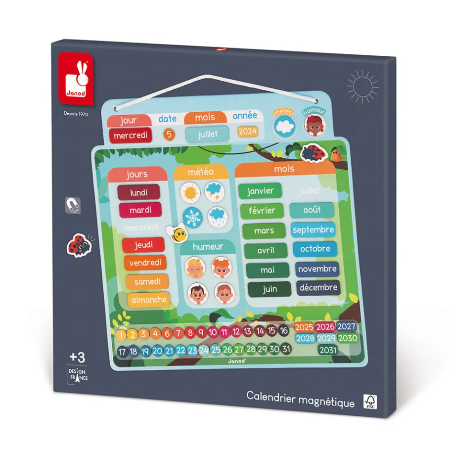 Janod Calendrier Magnétique - Français* Jeux Éducatifs Primaire|Jeux Éducatifs Maternelle