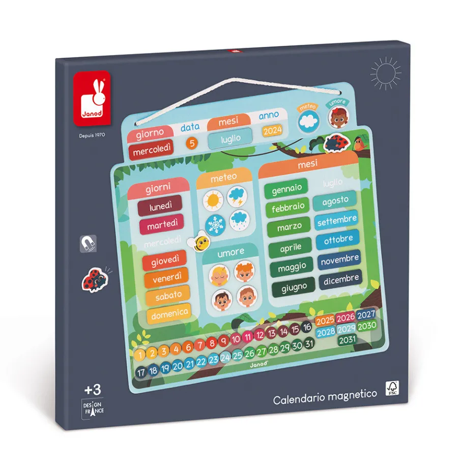 Janod Calendrier Magnétique - Italien* Jeux Éducatifs Primaire|Jeux Éducatifs Maternelle