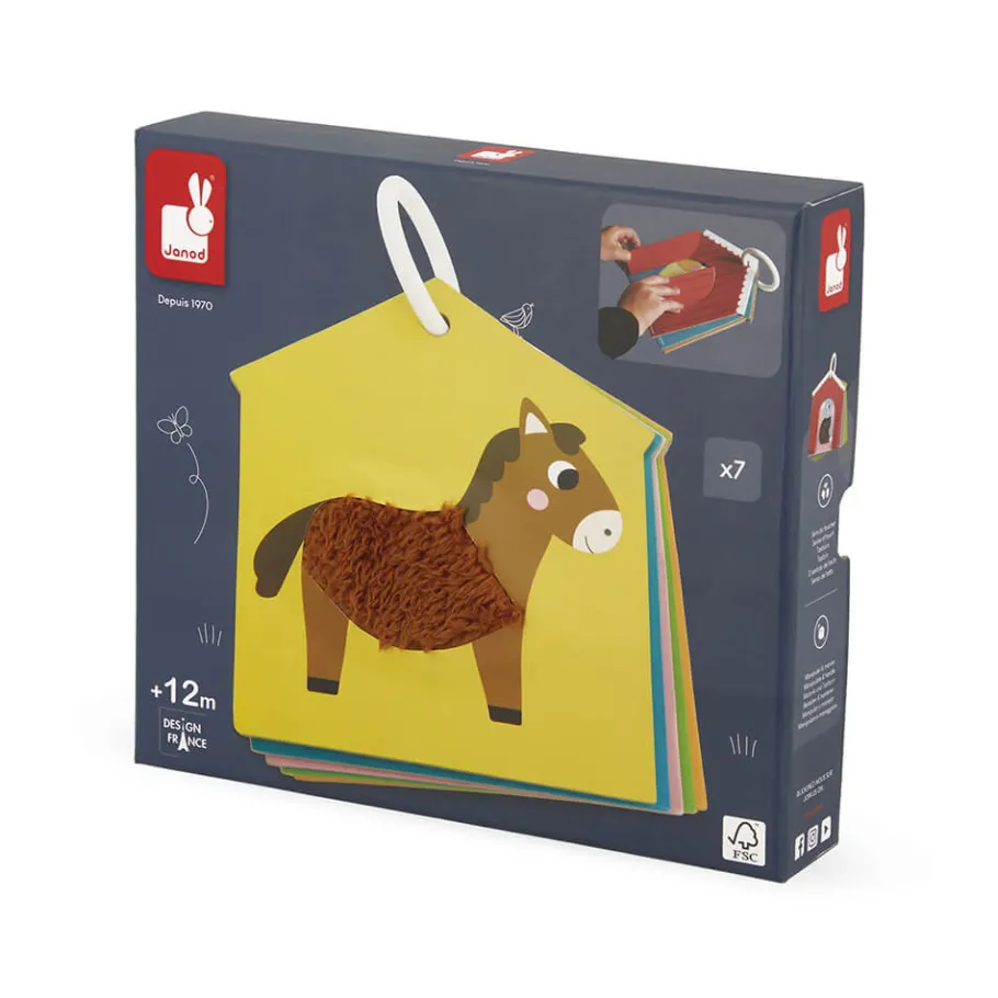 Janod Cartes Tactiles Ferme* Tracteurs & Animaux De La Ferme|Formes & Couleurs