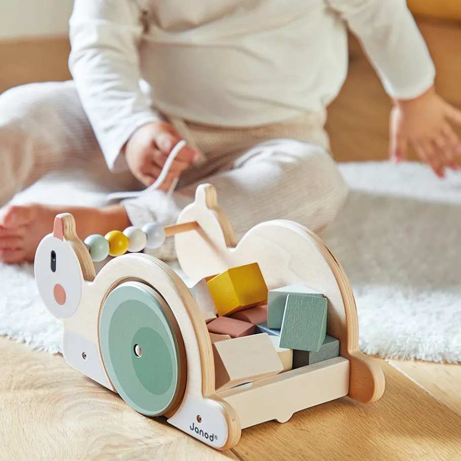 Janod Chariot de Cubes Escargot Sweet Cocoon* Jouets À Promener & À Pousser