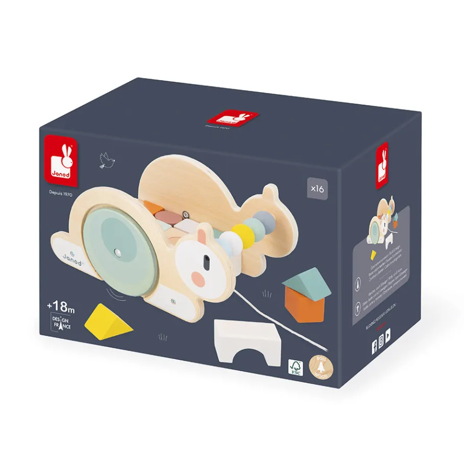 Janod Chariot de Cubes Escargot Sweet Cocoon* Jouets À Promener & À Pousser