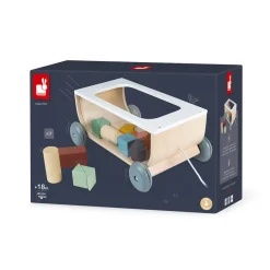 Janod Chariot de Cubes Sweet Cocoon (bois)* Formes & Couleurs|Cubes & Pyramides