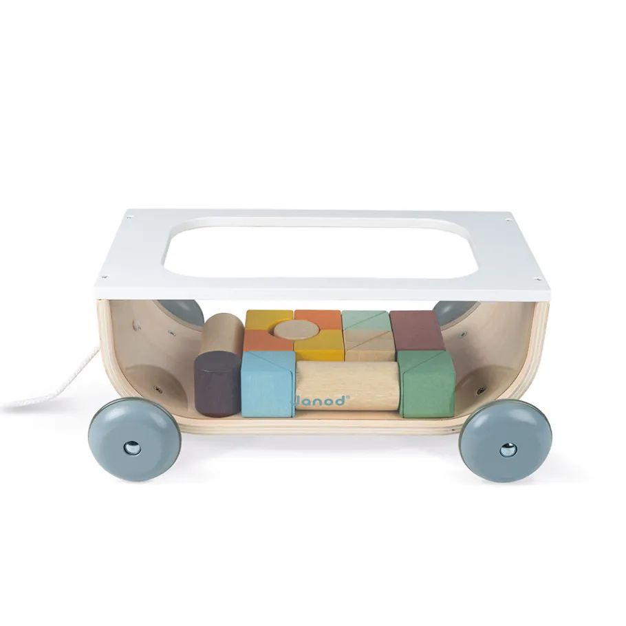 Janod Chariot de Cubes Sweet Cocoon (bois)* Formes & Couleurs|Cubes & Pyramides