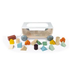 Janod Chariot de Cubes Sweet Cocoon (bois)* Formes & Couleurs|Cubes & Pyramides