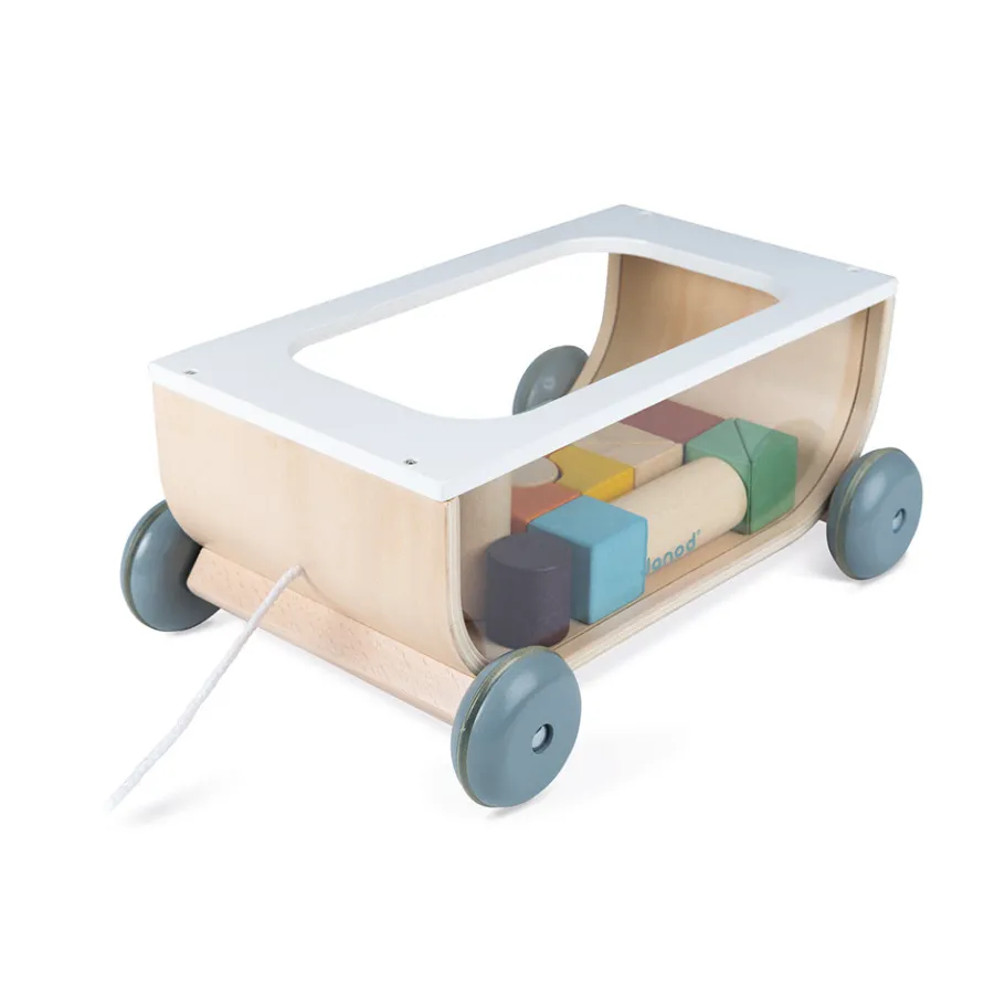 Janod Chariot de Cubes Sweet Cocoon (bois)* Formes & Couleurs|Cubes & Pyramides