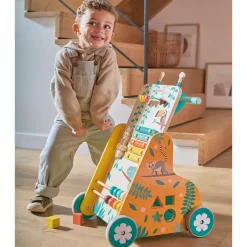 Janod Chariot de Marche Multi-Activités Tropik* Formes & Couleurs|Manipulation & Encastrement
