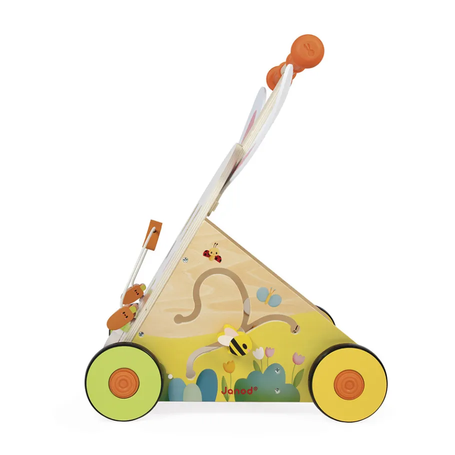 Janod Chariot Multi-Activités Lapin en bois* Tracteurs & Animaux De La Ferme|Manipulation & Encastrement