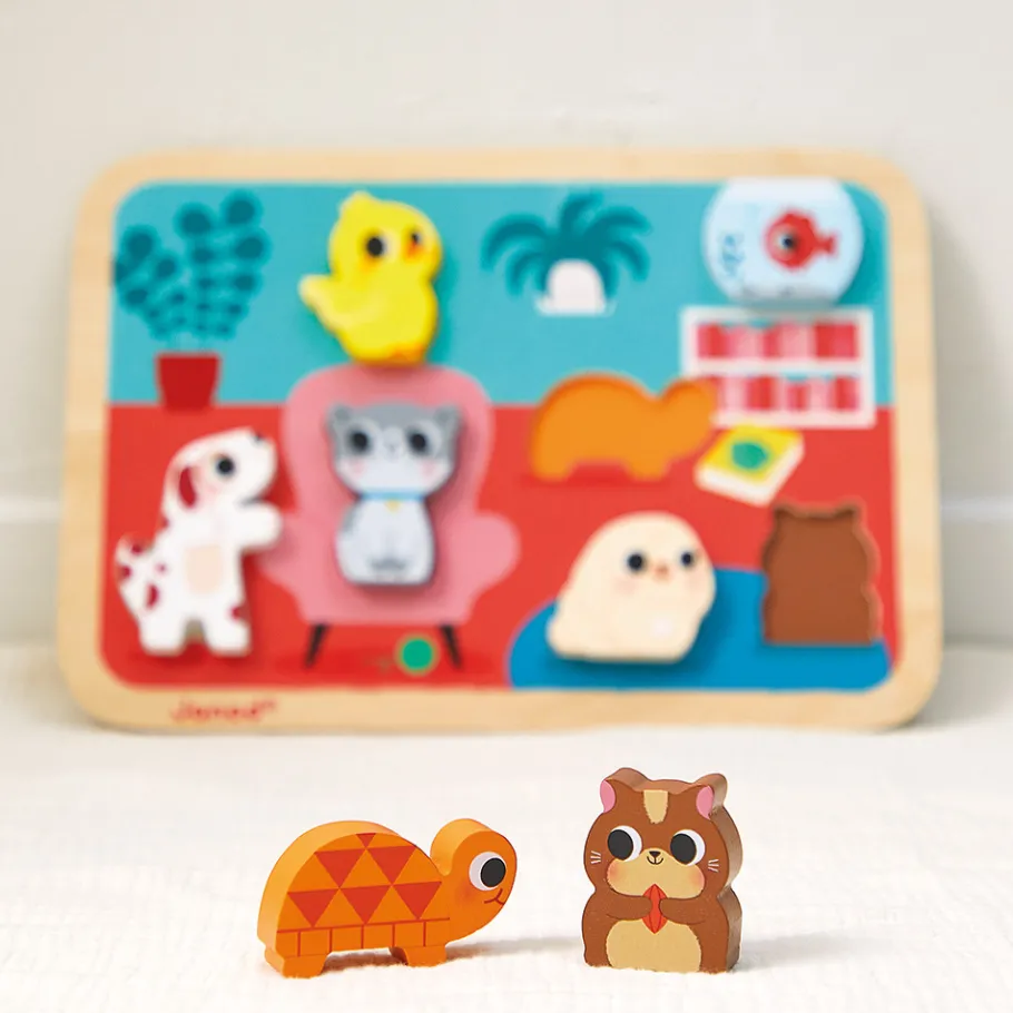 Janod Chunky Puzzle Animaux Familiers 7 pièces* Puzzles En Bois Premier Âge|Puzzles En Bois Premier Âge