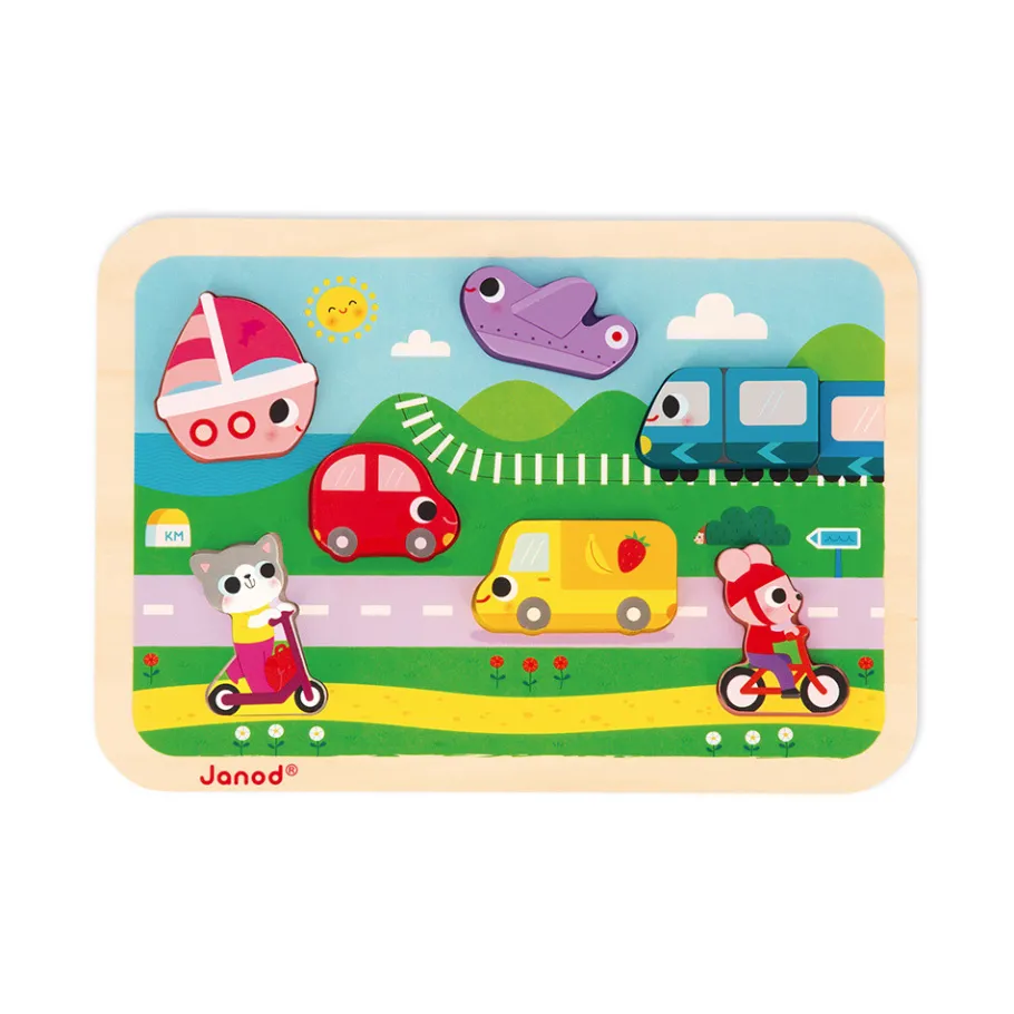 Janod Chunky Puzzle Véhicules 7 pièces* Puzzles En Bois Premier Âge|Puzzles En Bois Premier Âge