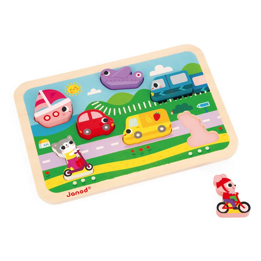 Janod Chunky Puzzle Véhicules 7 pièces* Puzzles En Bois Premier Âge|Puzzles En Bois Premier Âge
