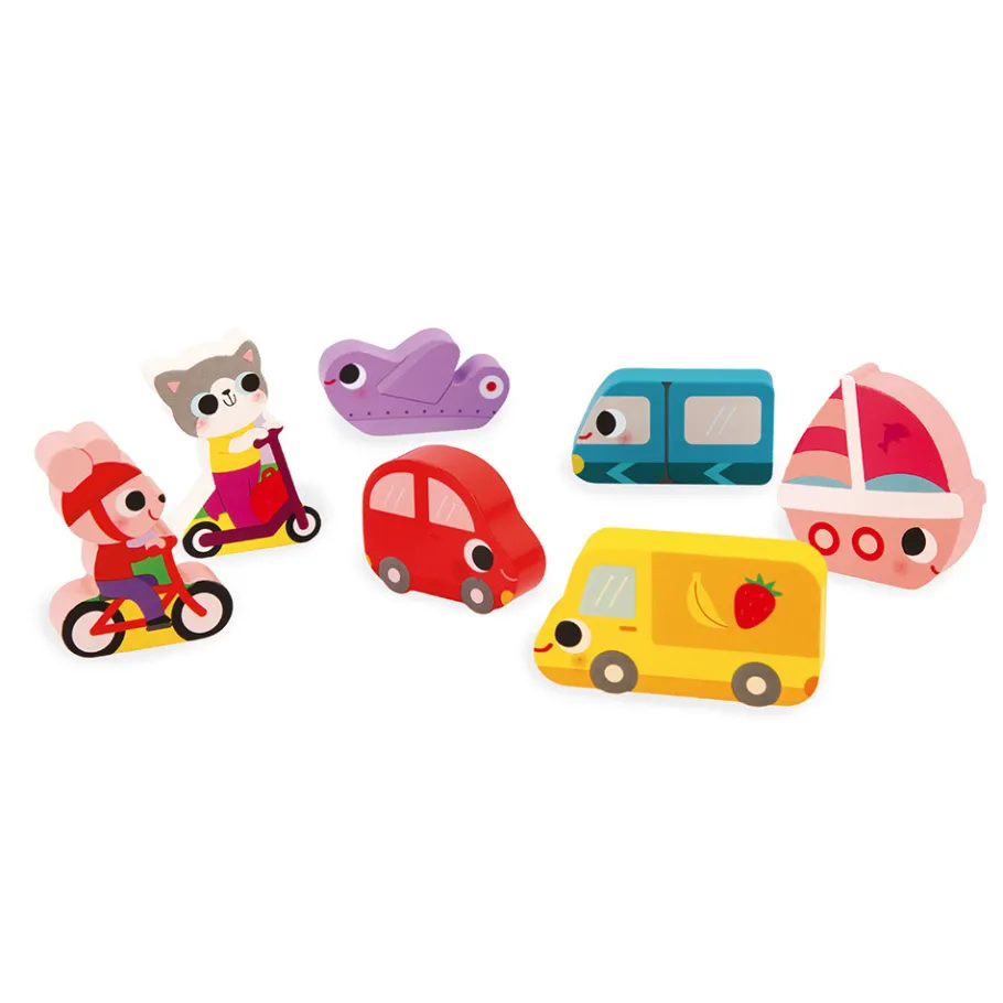 Janod Chunky Puzzle Véhicules 7 pièces* Puzzles En Bois Premier Âge|Puzzles En Bois Premier Âge