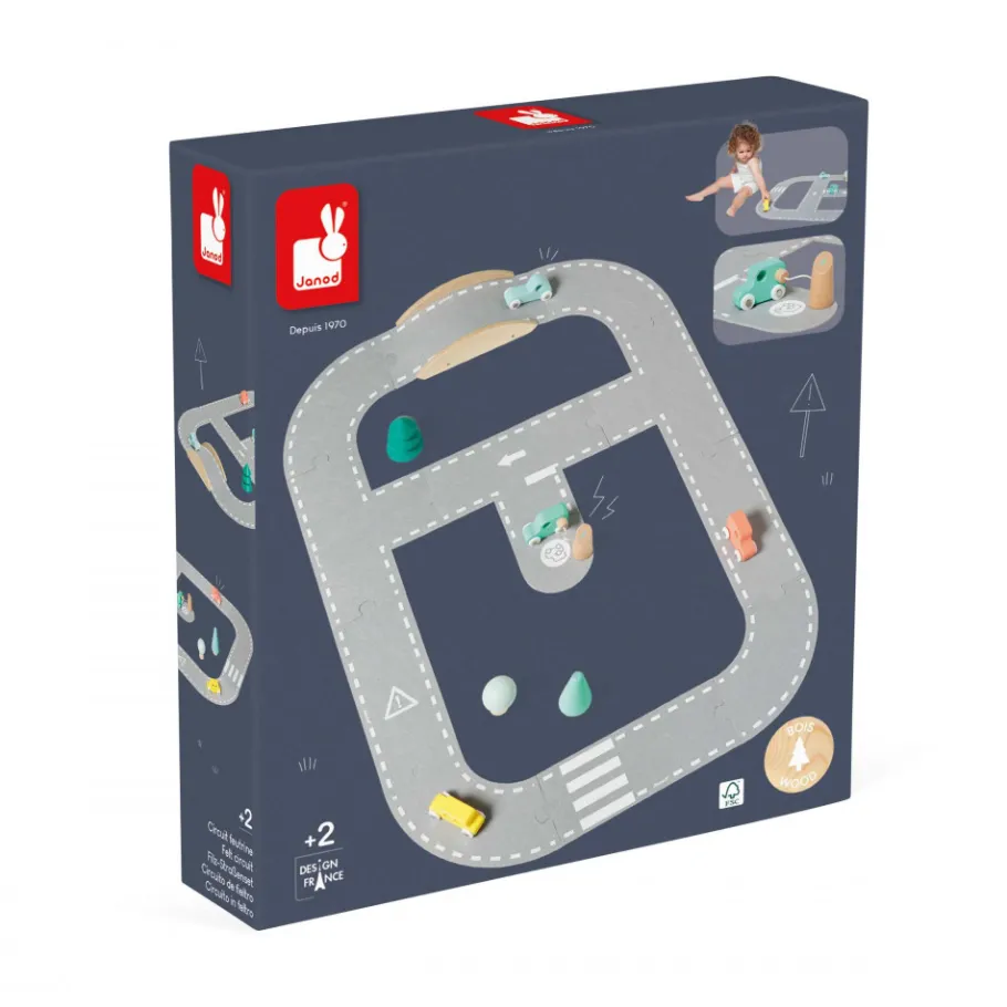 Janod Circuit en Feutrine Bolid* Trains & Circuits|Véhicules, Garages & Voitures