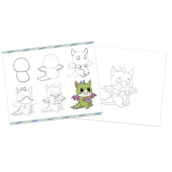 Janod Coffret Créatif Dessin 20 Coloriages avec Feutres pailletés* Peinture Par Numéro & Coloriage