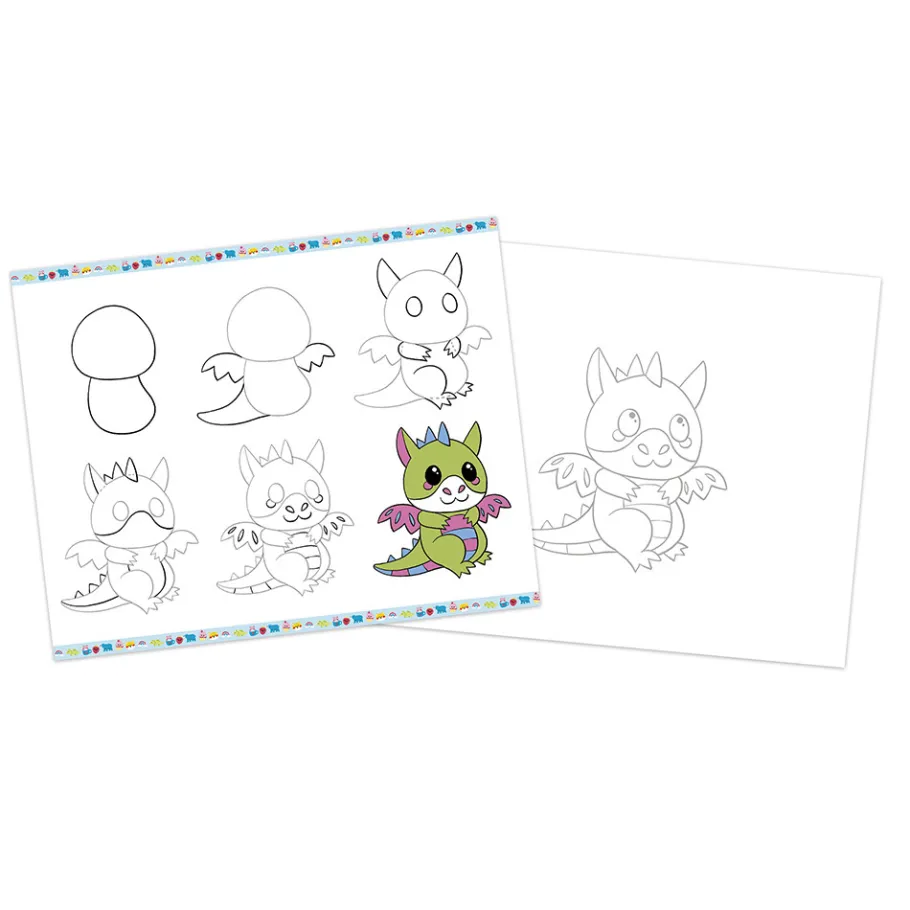 Janod Coffret Créatif Dessin 20 Coloriages avec Feutres pailletés* Peinture Par Numéro & Coloriage