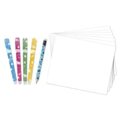Janod Coffret Créatif Dessin 20 Coloriages avec Feutres pailletés* Peinture Par Numéro & Coloriage