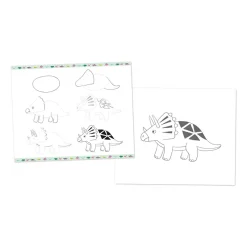 Janod Coffret Créatif Dessin 20 Modèles Dinos* Peinture Par Numéro & Coloriage