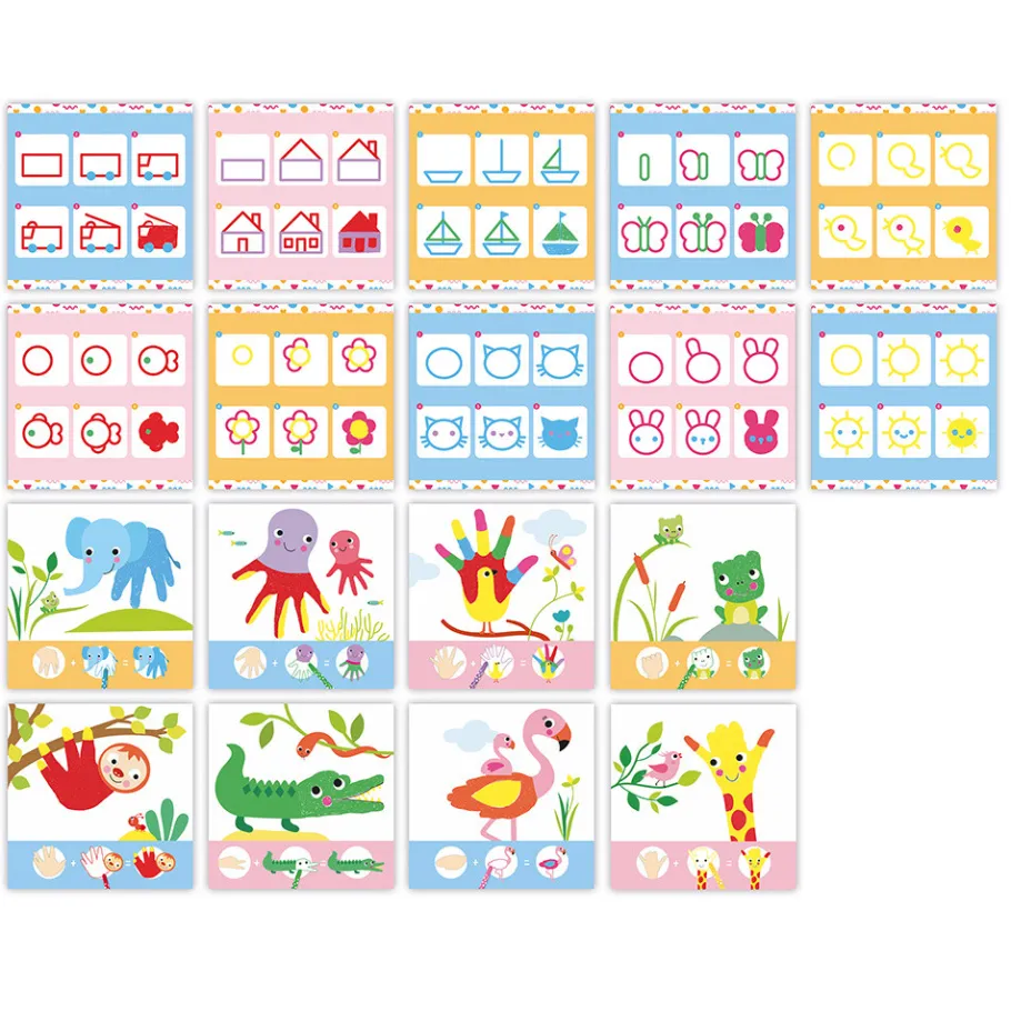 Janod Coffret Créatif Dessin et Coloriage - 3 ans* Peinture Par Numéro & Coloriage