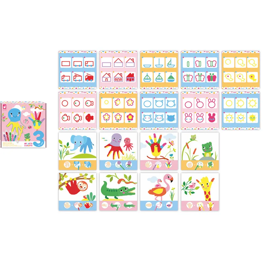Janod Coffret Créatif Dessin et Coloriage - 3 ans* Peinture Par Numéro & Coloriage