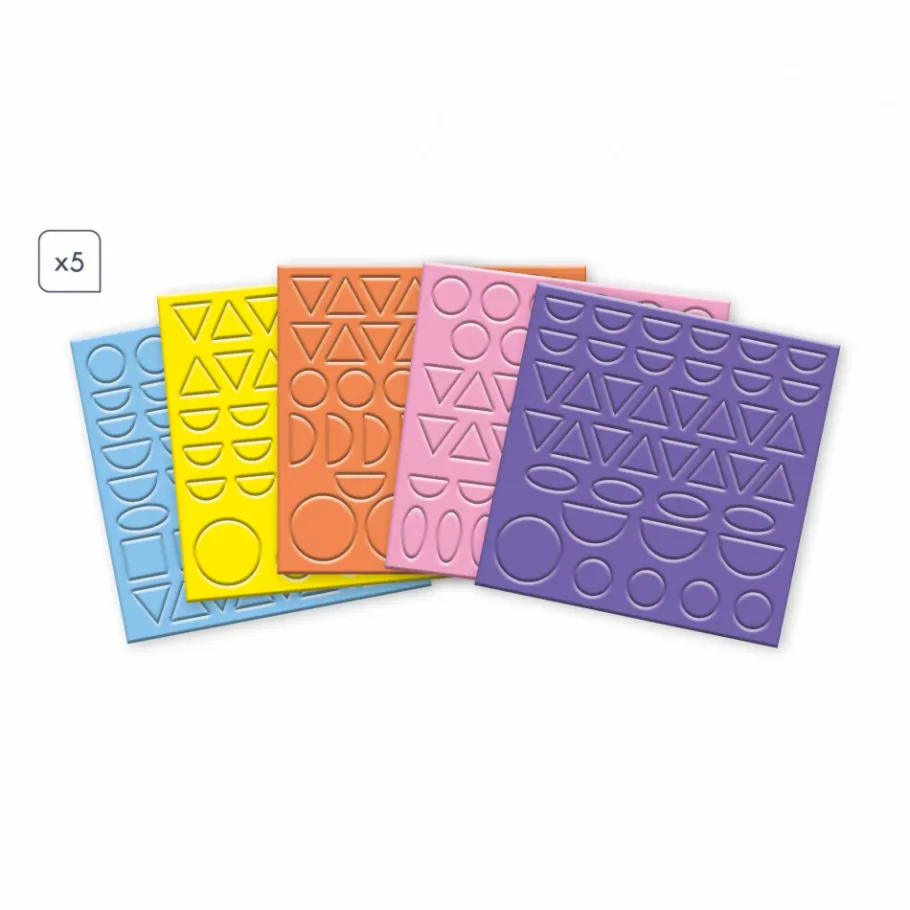 Janod Coffret créatif Gommettes Géométriques - 3 ans* Mosaïques & Gommettes