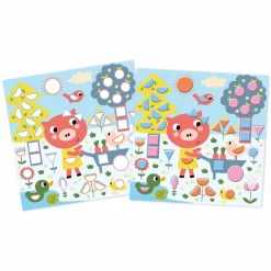 Janod Coffret créatif Gommettes Géométriques - 3 ans* Mosaïques & Gommettes