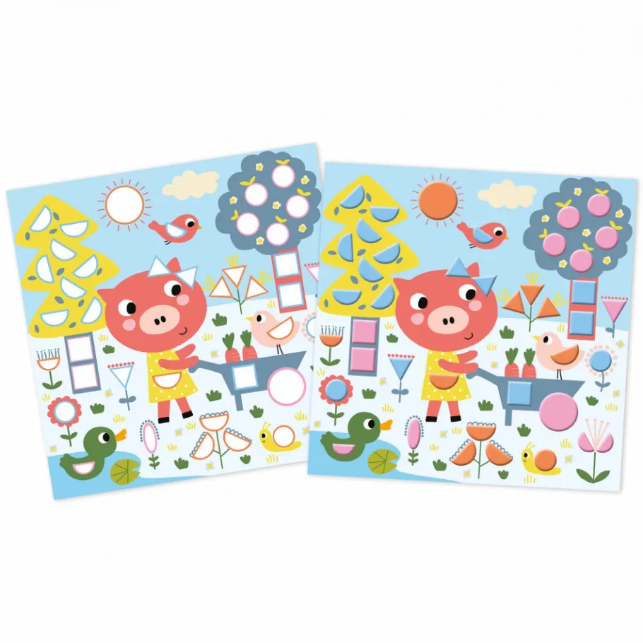 Janod Coffret créatif Gommettes Géométriques - 3 ans* Mosaïques & Gommettes