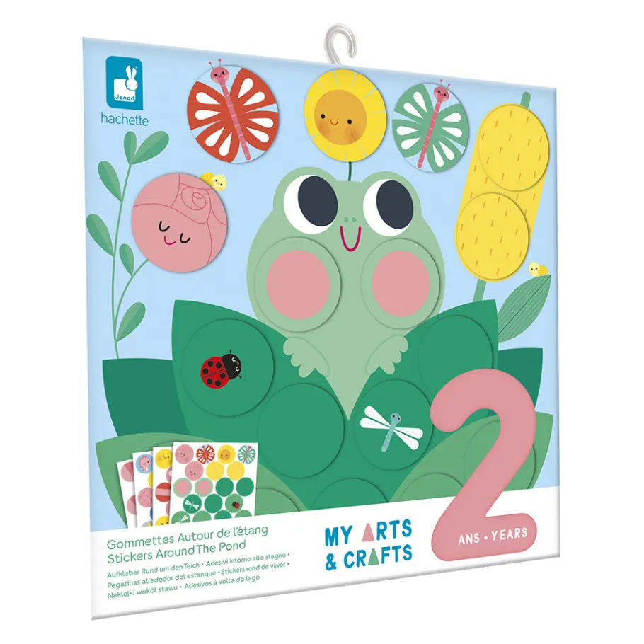 Janod Coffret Créatif Gommettes Autour de l'étang - 2 ans* Mosaïques & Gommettes