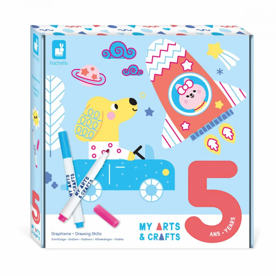 Janod Coffret Créatif Graphisme - 5 ans* Tampons & Papeterie