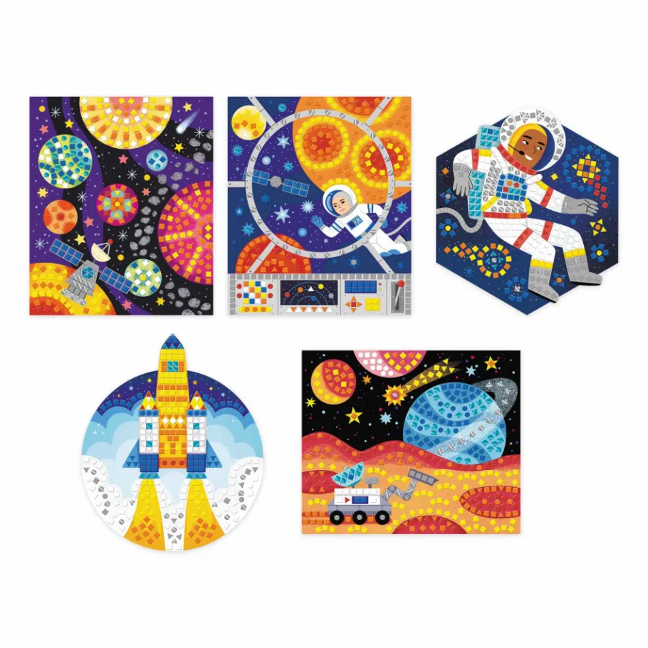 Janod Coffret Créatif Mosaïques Espace* Mosaïques & Gommettes|Collection "Les Ateliers Du Calme"