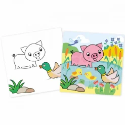 Janod Coffret Créatif Multiactivités - 3 ans* Peinture Par Numéro & Coloriage|Tampons & Papeterie