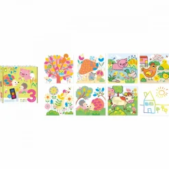 Janod Coffret Créatif Multiactivités - 3 ans* Peinture Par Numéro & Coloriage|Tampons & Papeterie