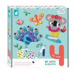 Janod Coffret Créatif Multiactivités - 4 ans* Peinture Par Numéro & Coloriage|Mosaïques & Gommettes