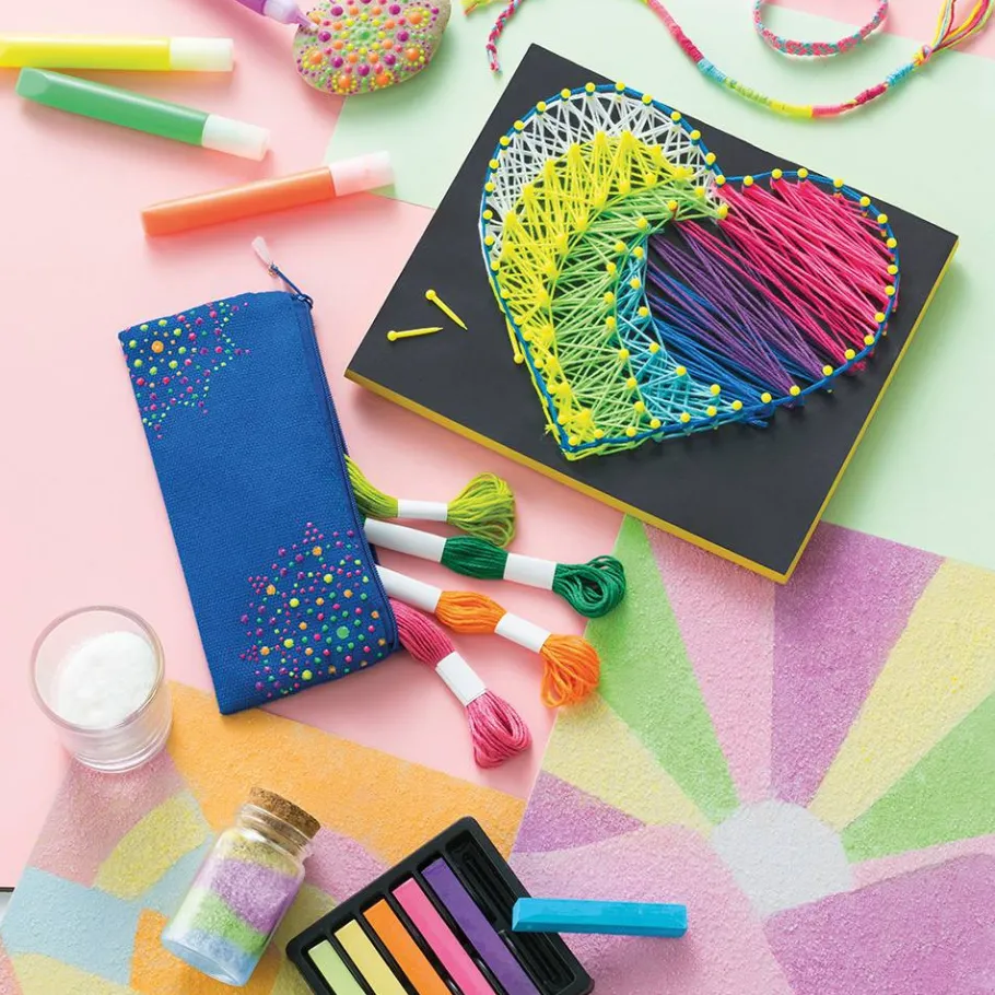 Janod Coffret Créatif Multiactivités Color Addict* Créations 3D|Sable, Paillettes, Dorure & Strass