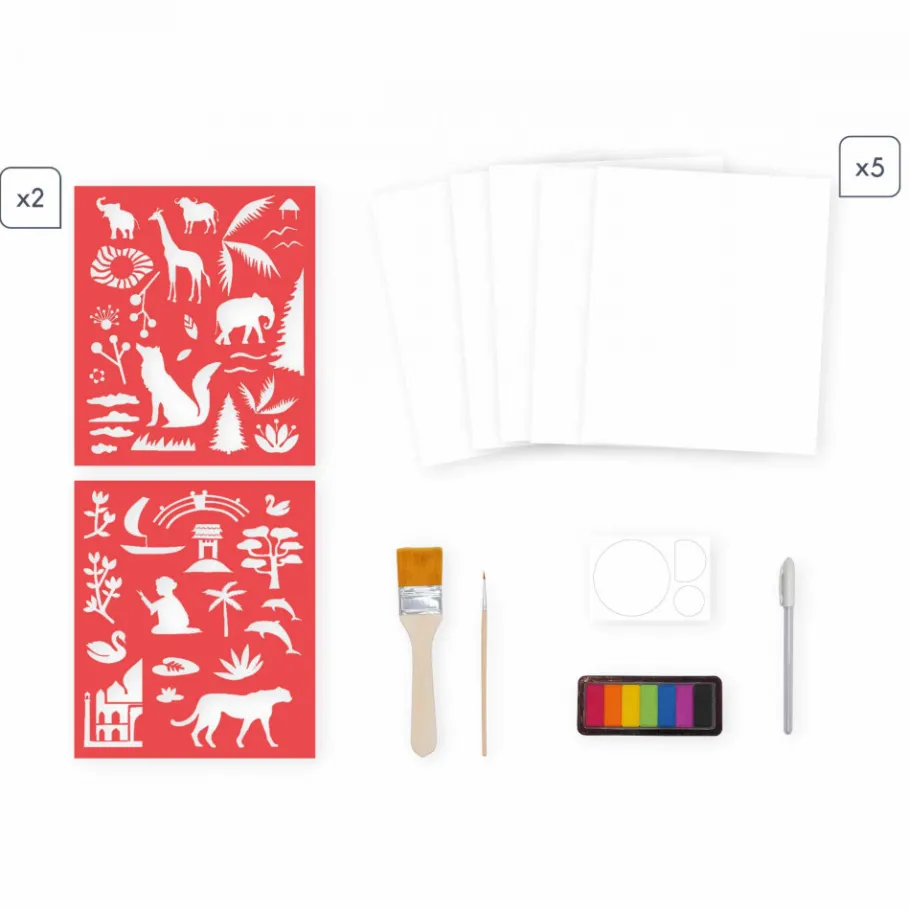 Janod Coffret Créatif Peinture Sunset Lover* Peinture Par Numéro & Coloriage