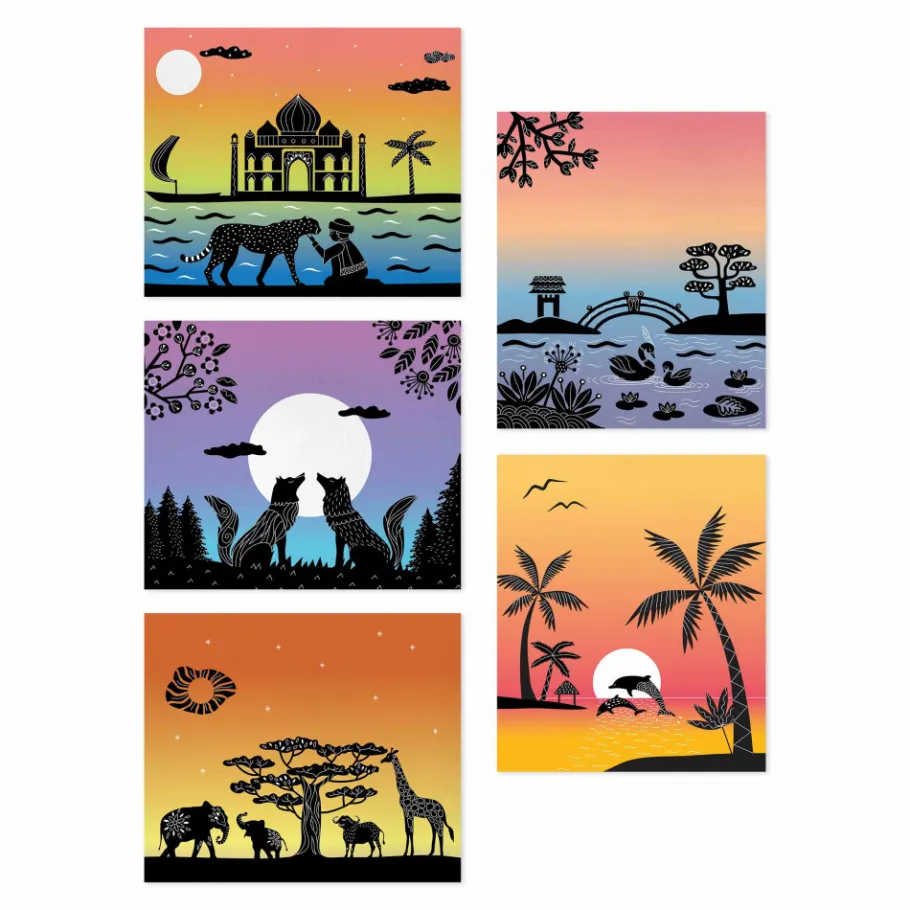 Janod Coffret Créatif Peinture Sunset Lover* Peinture Par Numéro & Coloriage