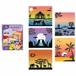 Janod Coffret Créatif Peinture Sunset Lover* Peinture Par Numéro & Coloriage