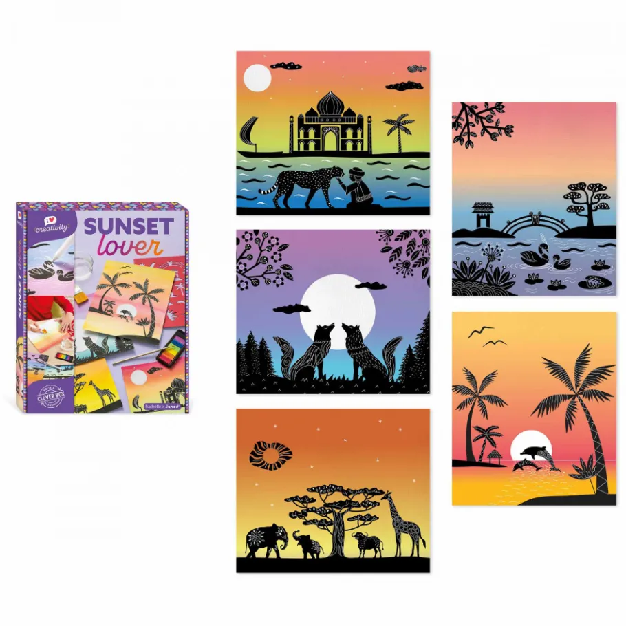 Janod Coffret Créatif Peinture Sunset Lover* Peinture Par Numéro & Coloriage